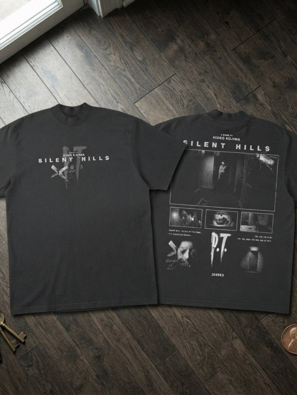 Silent Hills P.T Hideo Kojima Horror Game Black Graphic T-Shirt